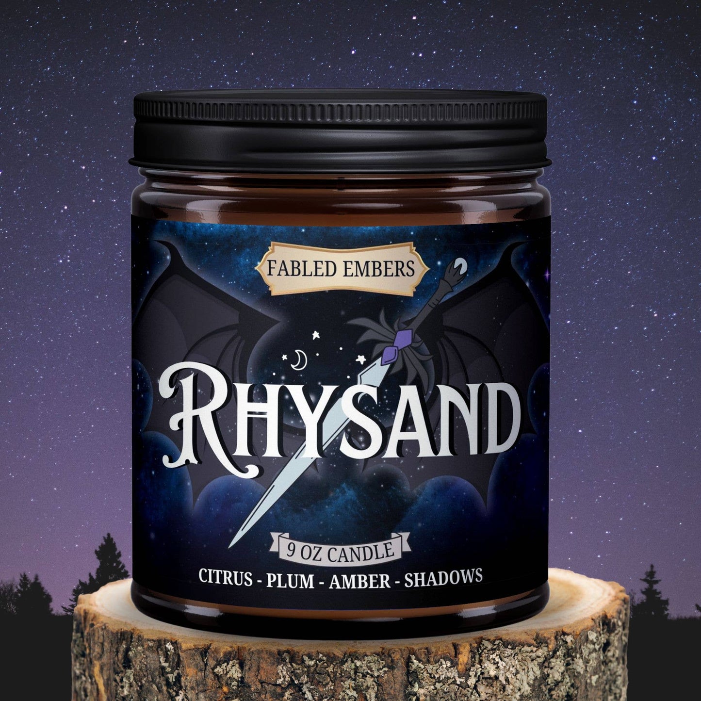 RHYSAND Candle | book lovers | bat boy coconut soy : Just the Candle + Lid