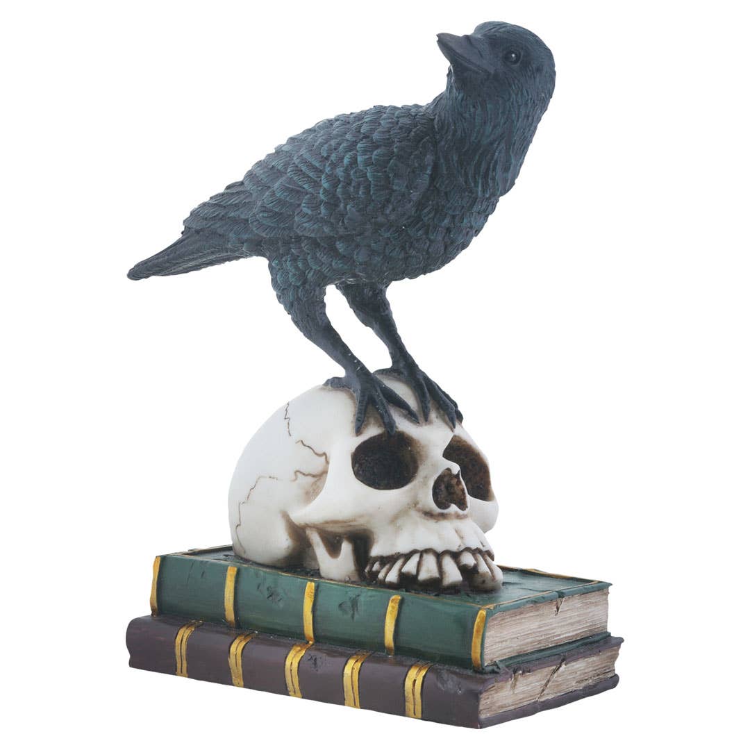 Y8595 Quoth the Raven on Skull and Books