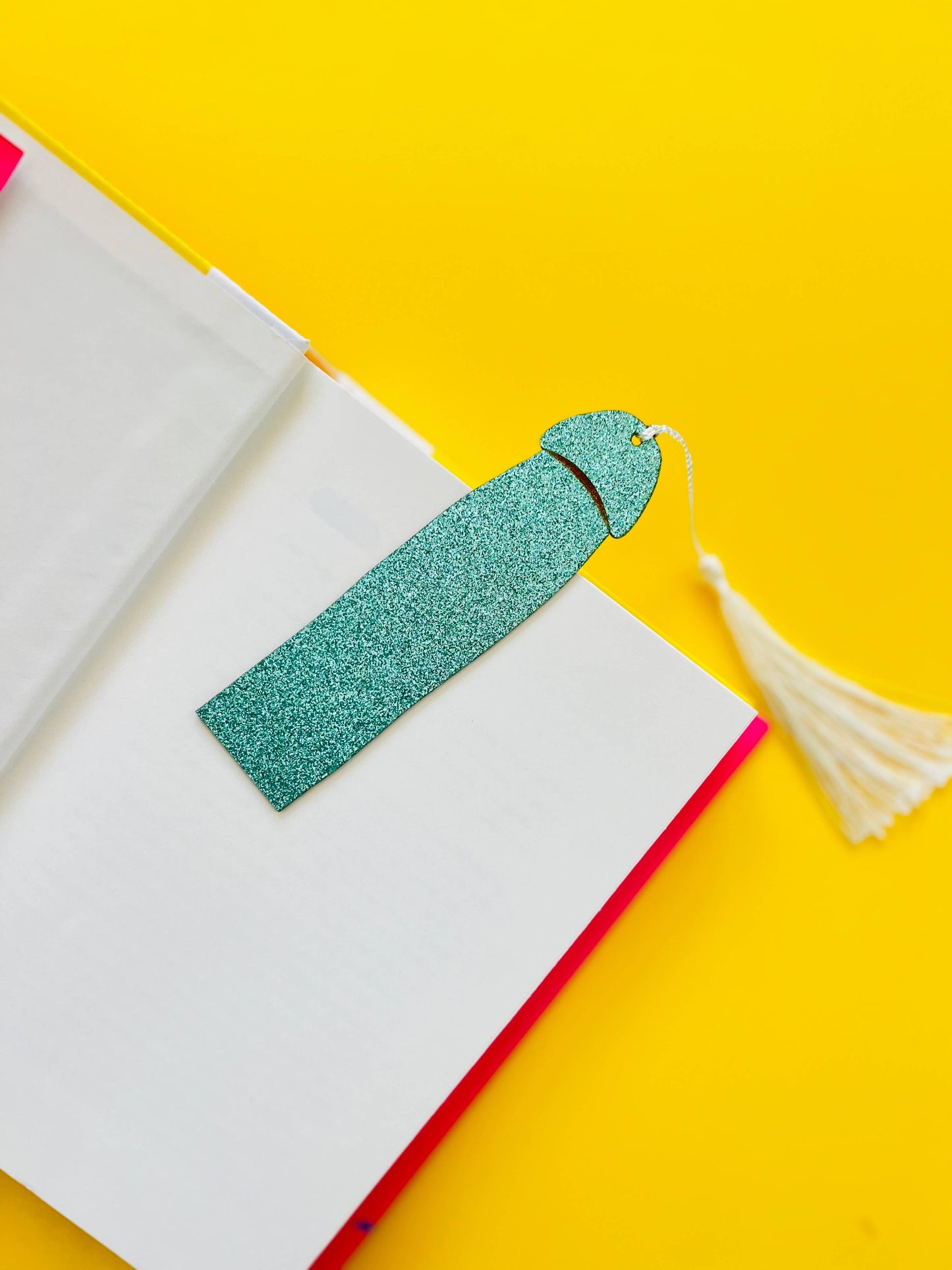 Glitter Cockmark™ Bookmark: Turquoise Green
