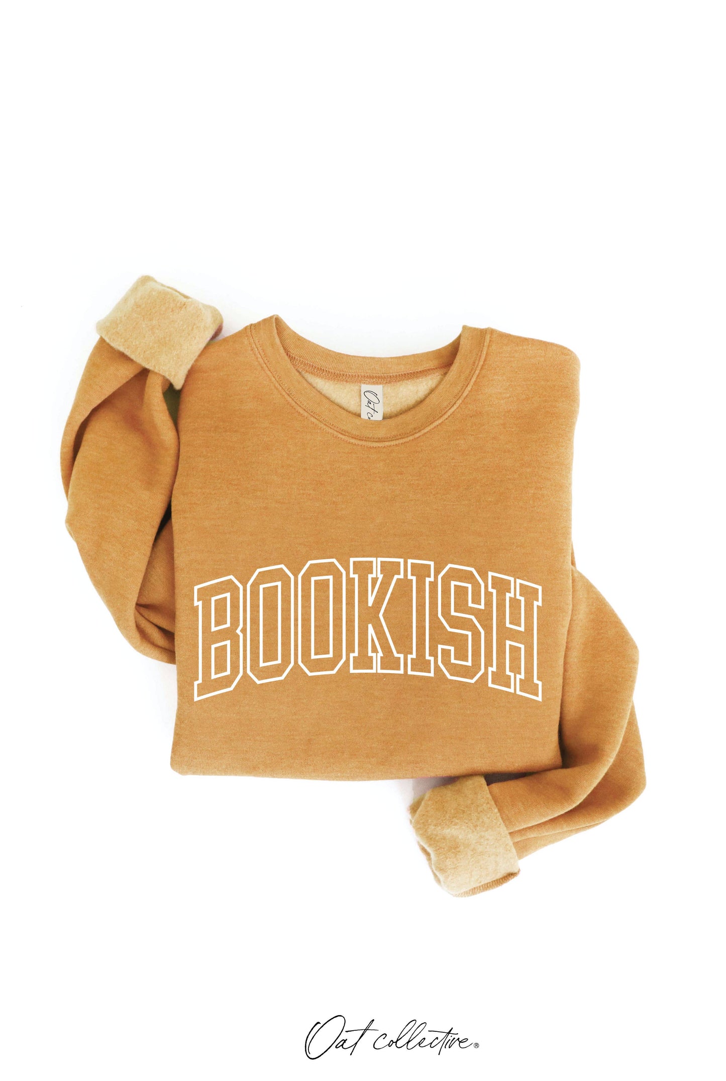 MUSTARD, S BOOKISH Graphic Sweatshirt: HEATHER MUSTARD, S