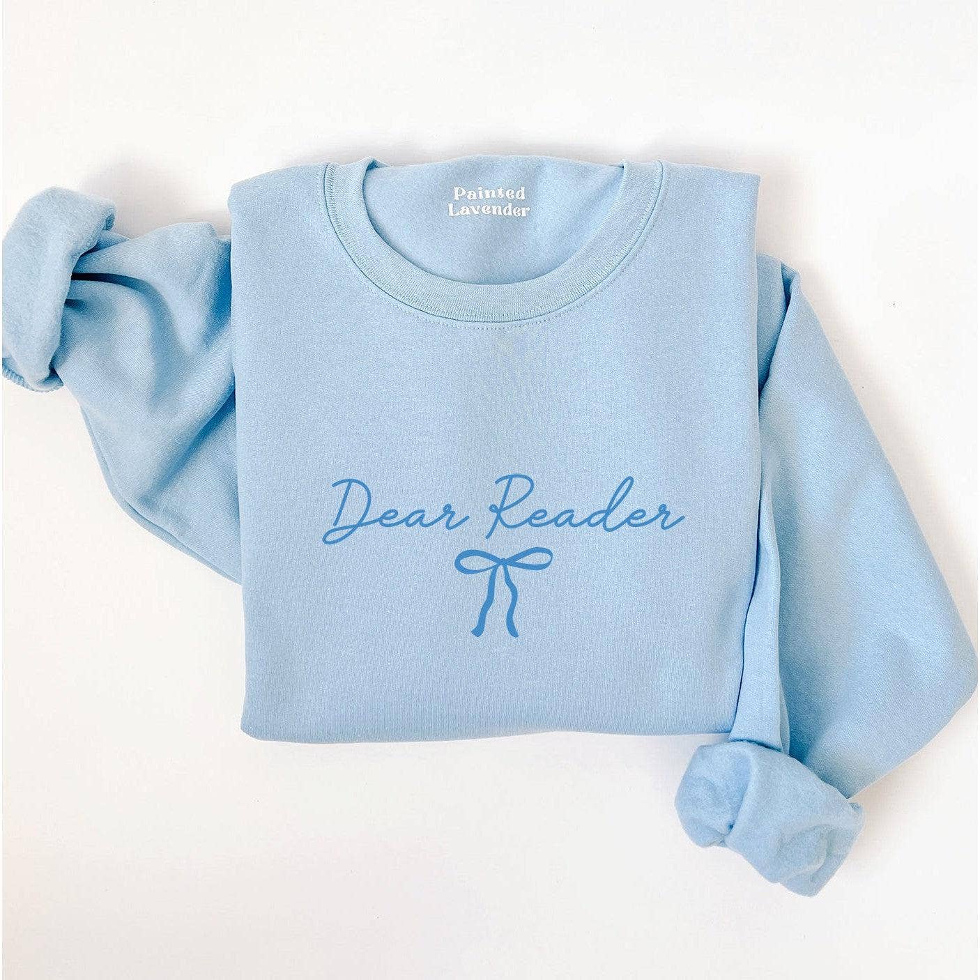 Light Blue, S Dear Reader Bow Crewneck