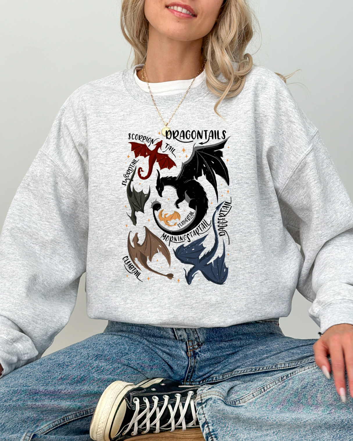 Beige, XL Dragontails Fourth Wing Sweatshirt