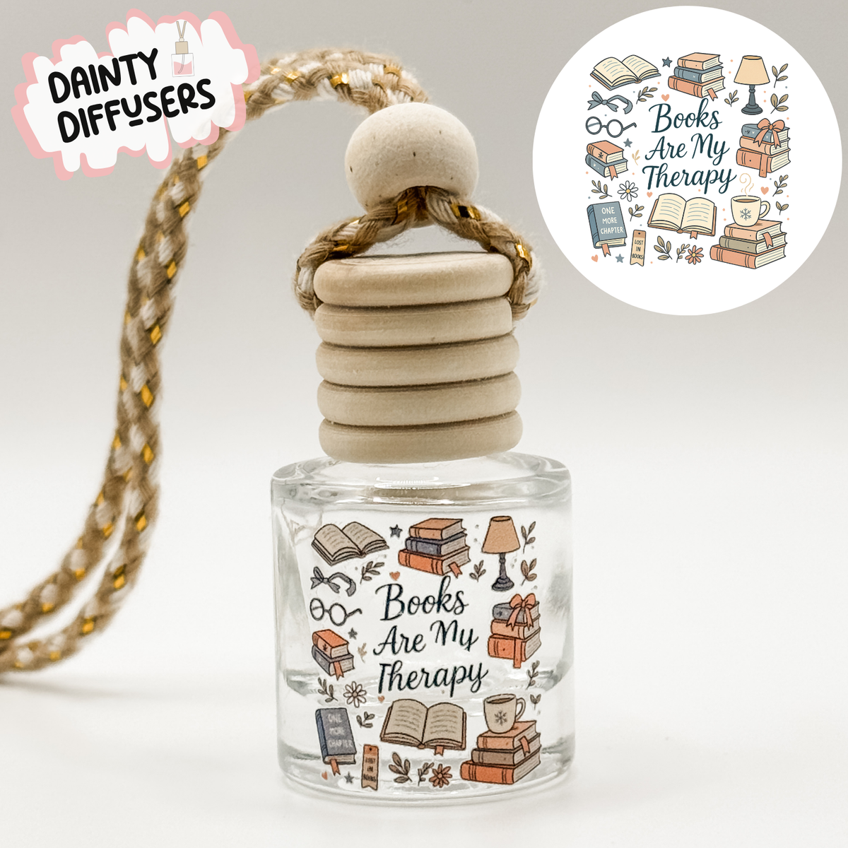 Books Are My Therapy Car Diffuser: Surprise Me