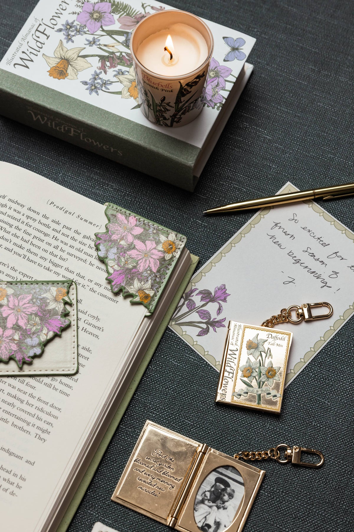 Locket Keychain, Wildflowers