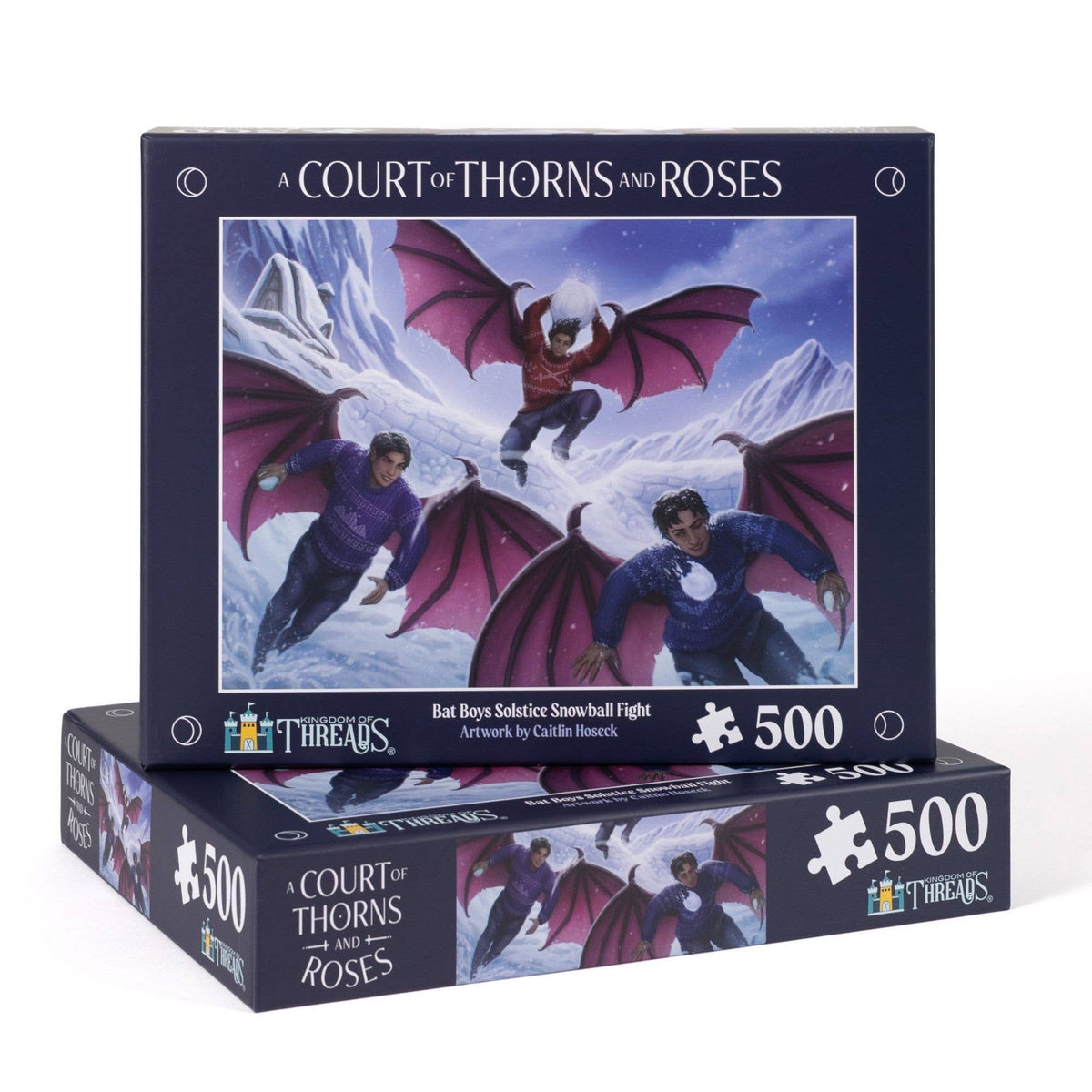 Bat Boys Solstice Snowball Fight 500-Piece Puzzle | ACOTAR