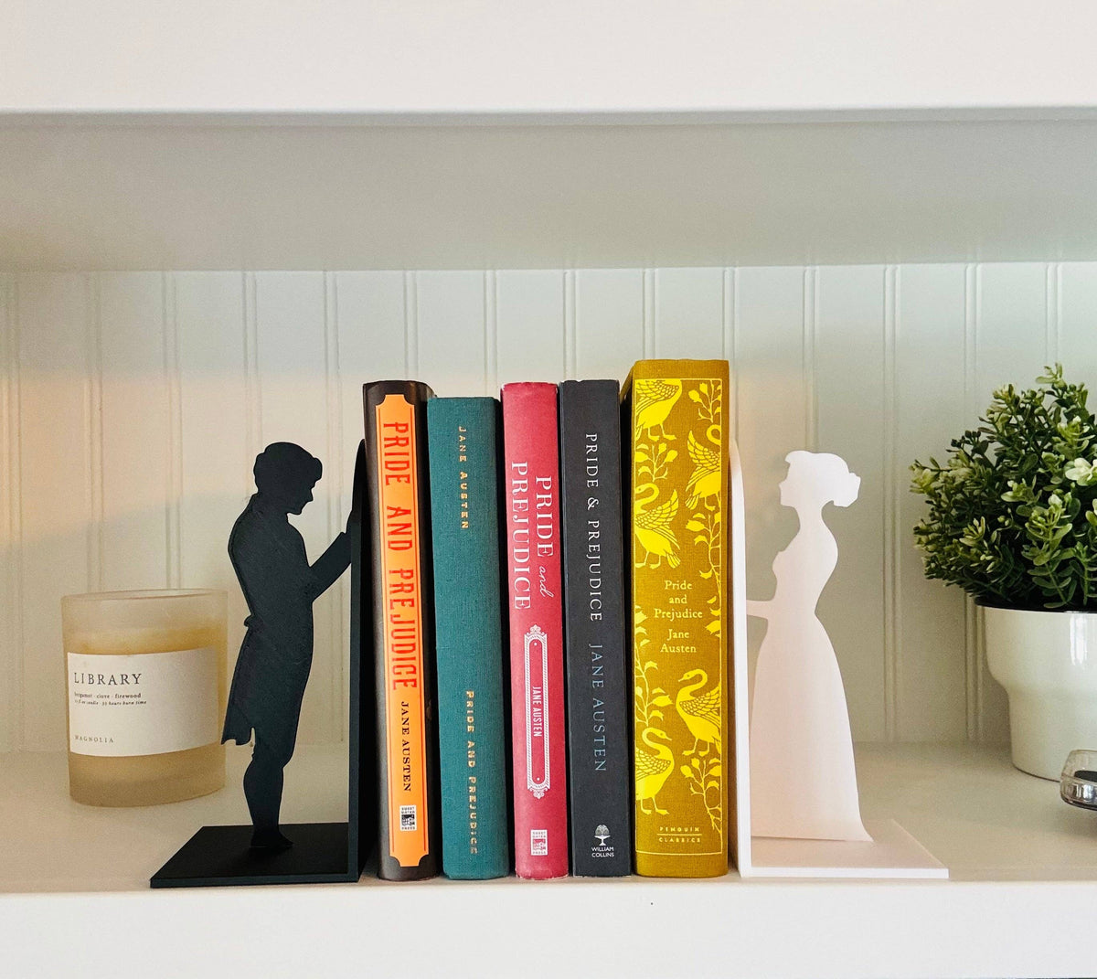 Pride and Prejudice Bookends Black, White