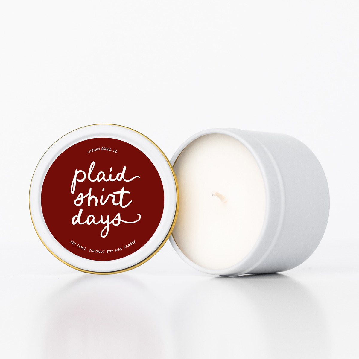 Plaid Shirt Days Candle Tin - Bookish Gift -Romance Readers