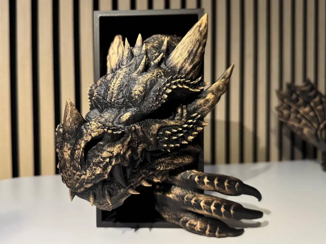 Fantasy Dragon Book Nook & Bookend | Dragon-Inspired Décor: Copper
