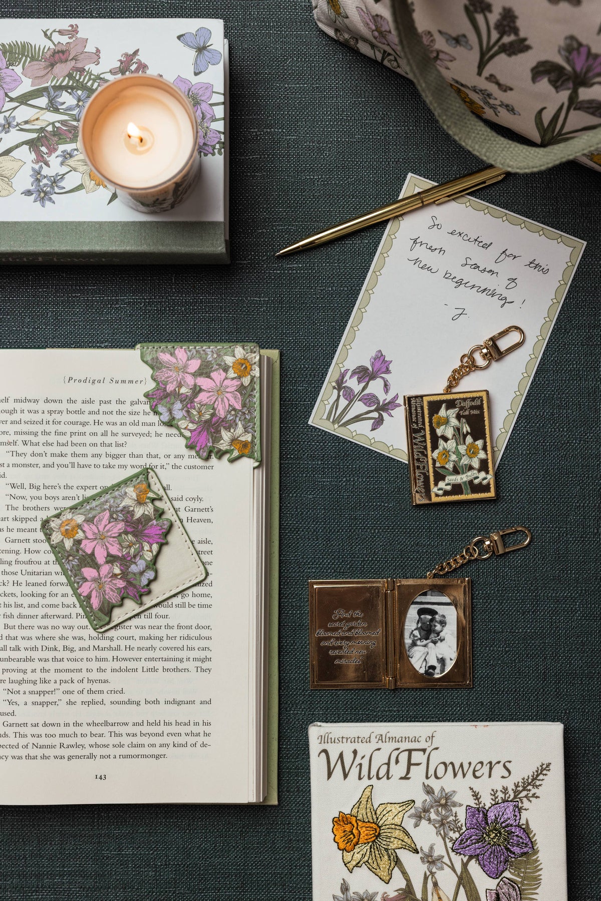 Locket Keychain, Wildflowers
