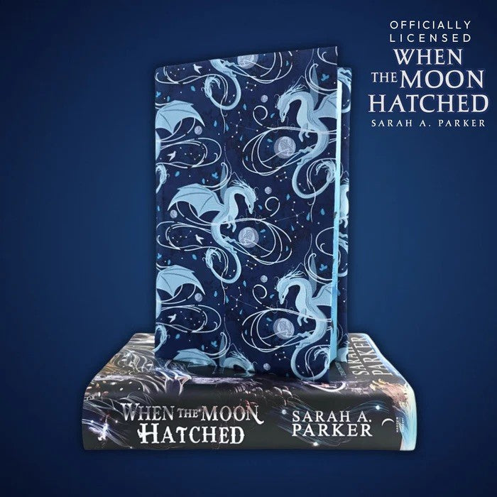Moonplume Dragon fabric dust jacket (When The Moon Hatched)