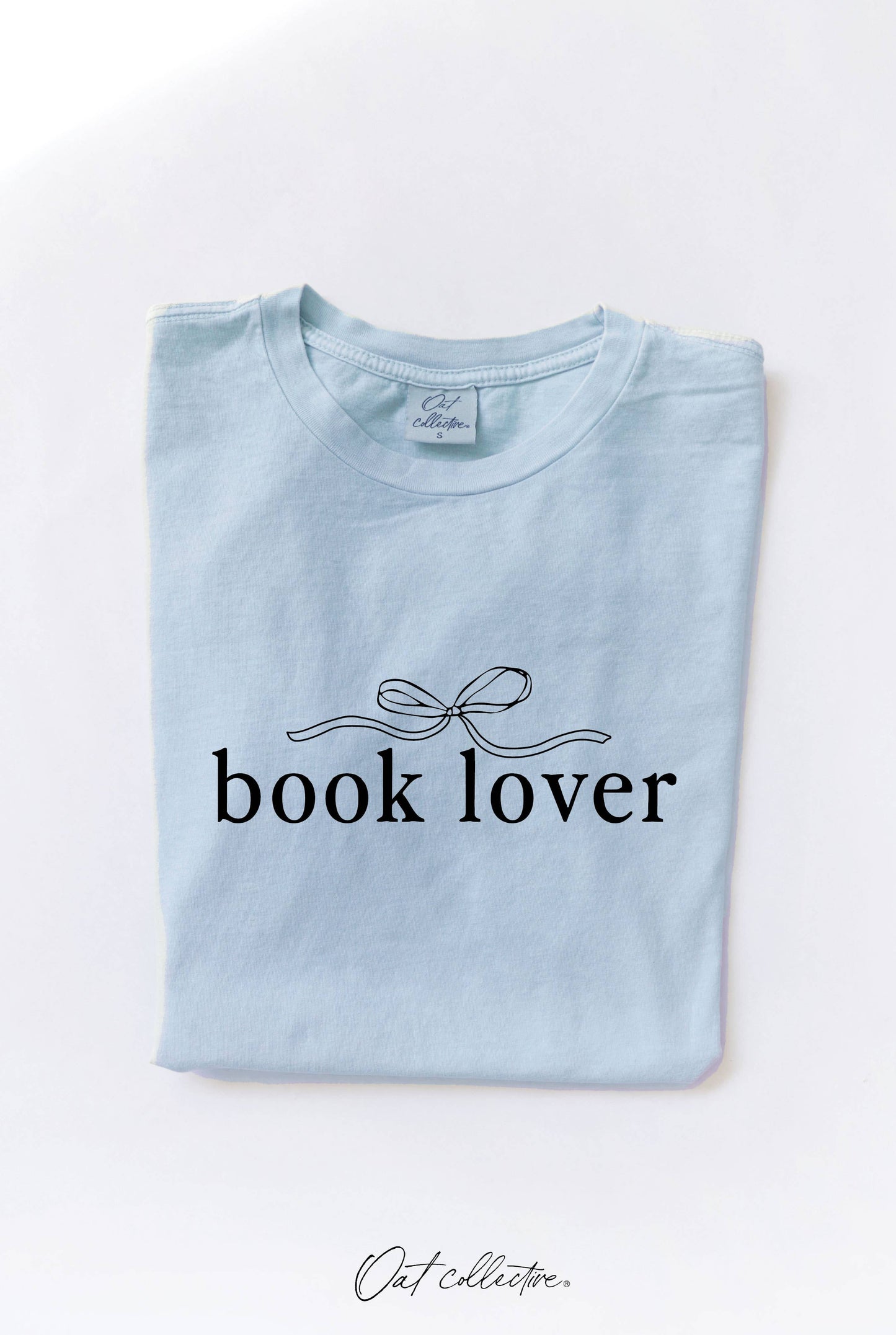 LIGHT BLUE, S BOOK LOVER Mineral Washed Graphic Top : LIGHT BLUE, S