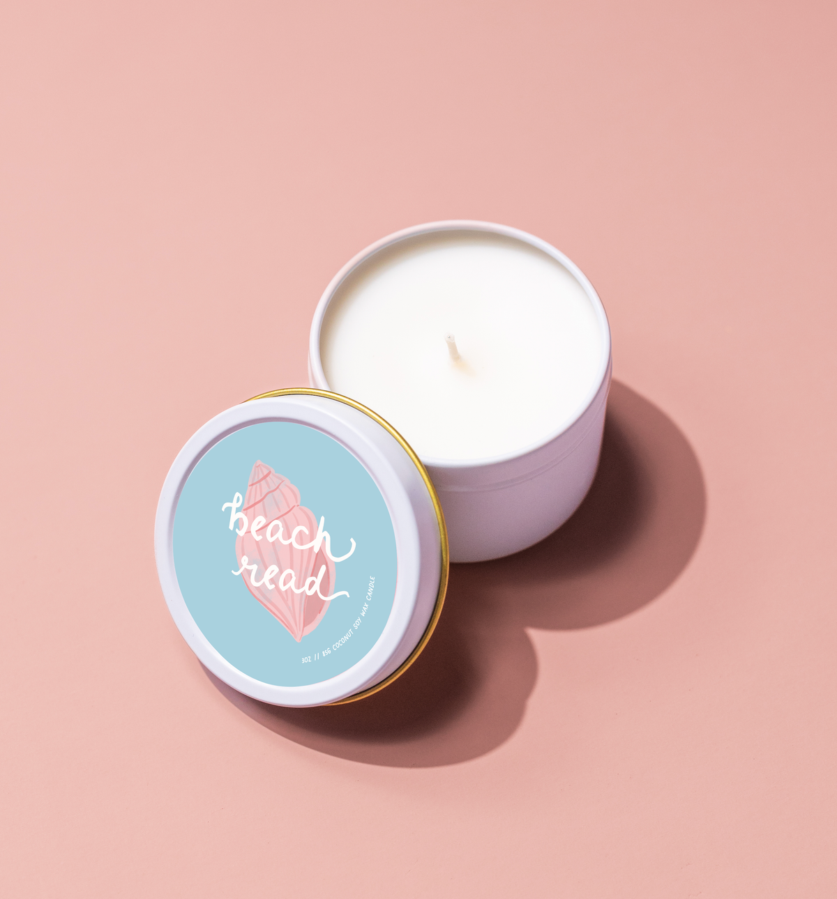 Beach Read 3 oz Travel Candle Tin - Bookish Gift for Readers