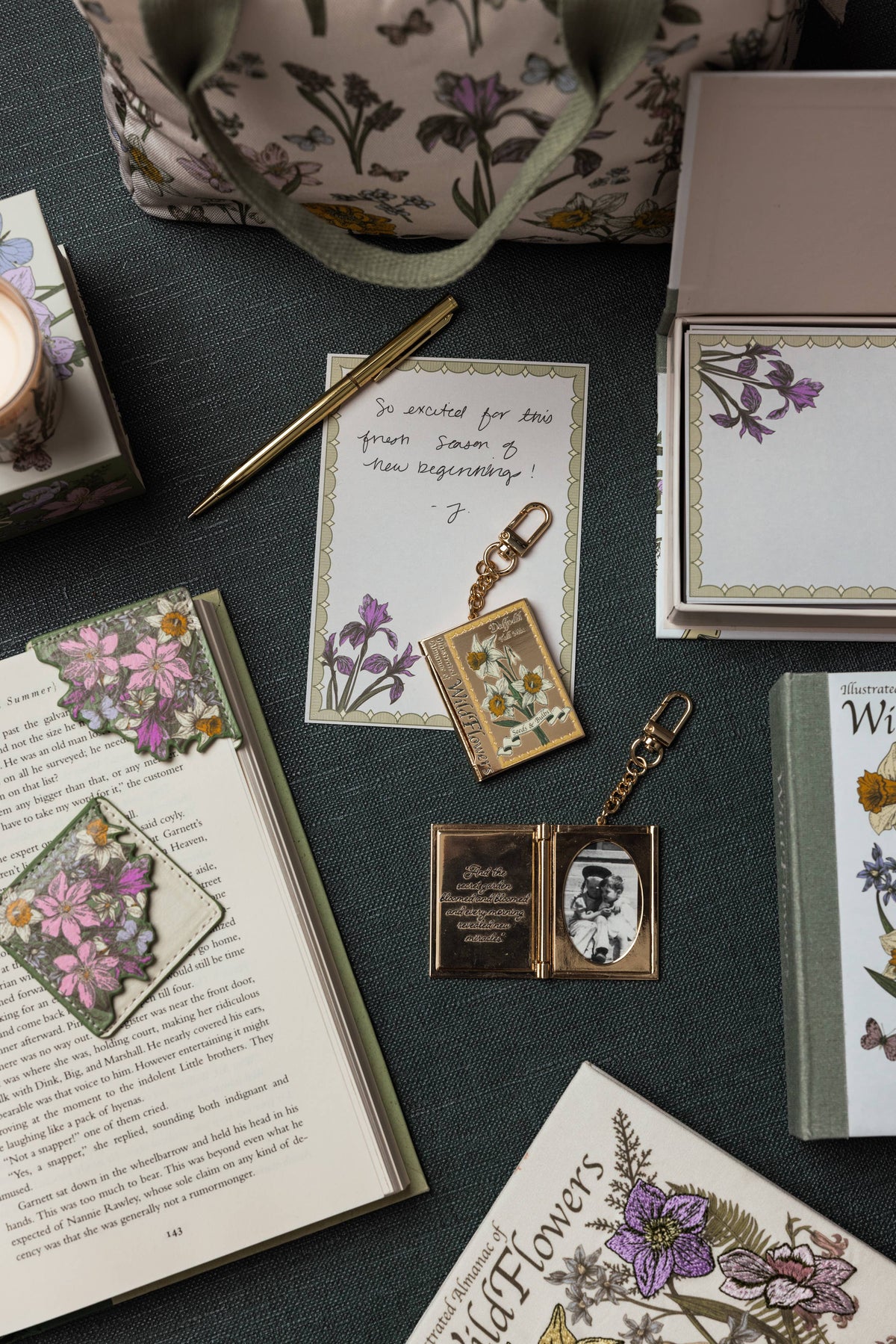 Locket Keychain, Wildflowers