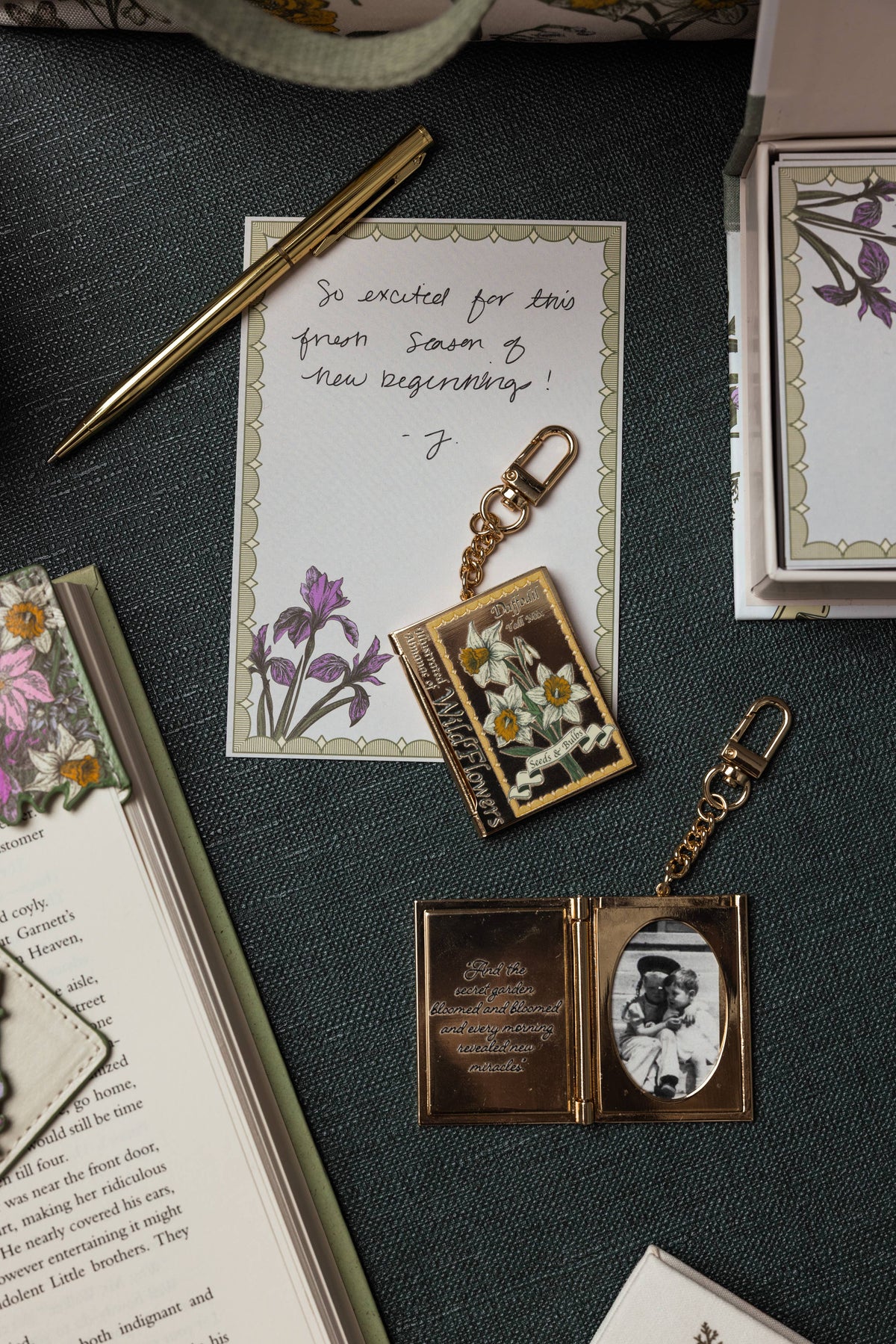 Locket Keychain, Wildflowers